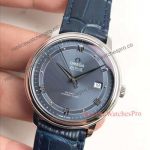 High Quality Omega De Ville Blue Dial and Band Stainless Steel Case Mens Watch